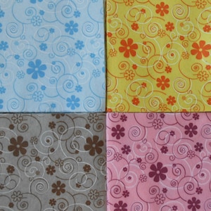 Curly Flower Felt 5 Printed Sheets cm 30x40
