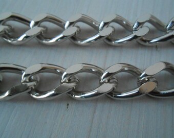 Asas de aluminio para bolso de cadena plateada de 1 metro y 3/4" de ancho