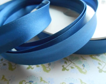 Satin Bias Tape Binding Denim Blue Double Fold
