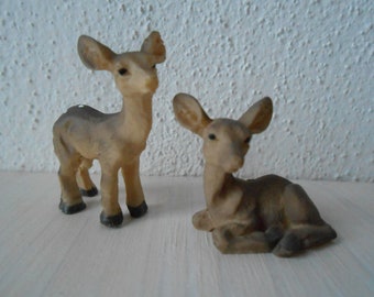 Miniature Supplies Mini Deer Couple Forest Animals Set of 2 Reindeer