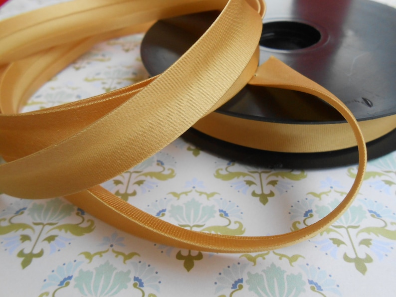 Satin Bias Tape Binding Gold Trim Folded Sewing Works Etsy