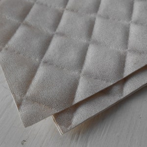 Quilted Leatherette Sheet DIY Bags Sewing 50x70 cm Beige