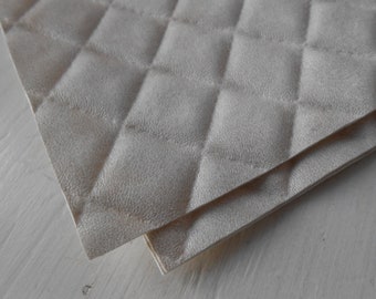 Quilted Leatherette Sheet DIY Bags Sewing 50x70 cm Beige