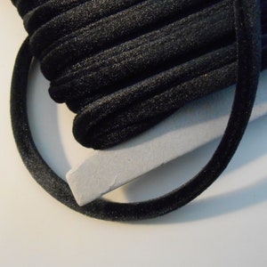 Nastro Tubolare in Velluto Nero Stretch Morbido mm 5 mt 2