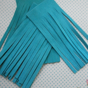 Leather Fringes Trim Bag Notions Sewing Boho Genuine Leather Fringes Turquoise