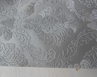 Leatherette Craft Sheet Grey DIY Bags Sewing 50x70 cm Damask Pattern