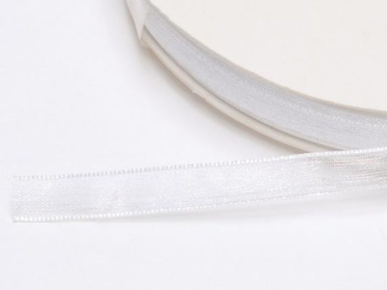 Organza Ribbon White 1/4 width 50 Meters image 3