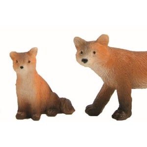 Volpi Miniature Set di 3 Animali in Resina
