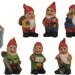 Miniature Snow White and the 7 Dwarfs Fairy Garden Resin Figures