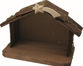 Miniature Shed Wooden Cabin Animal Shelter Nativity Crib