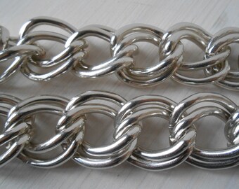Cadena de aluminio bolsa de plata mango 1 metro ancho enlace Chian