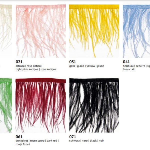 Real Feather Trim Plume d’autruche Fringe 4 » largeur 1 an