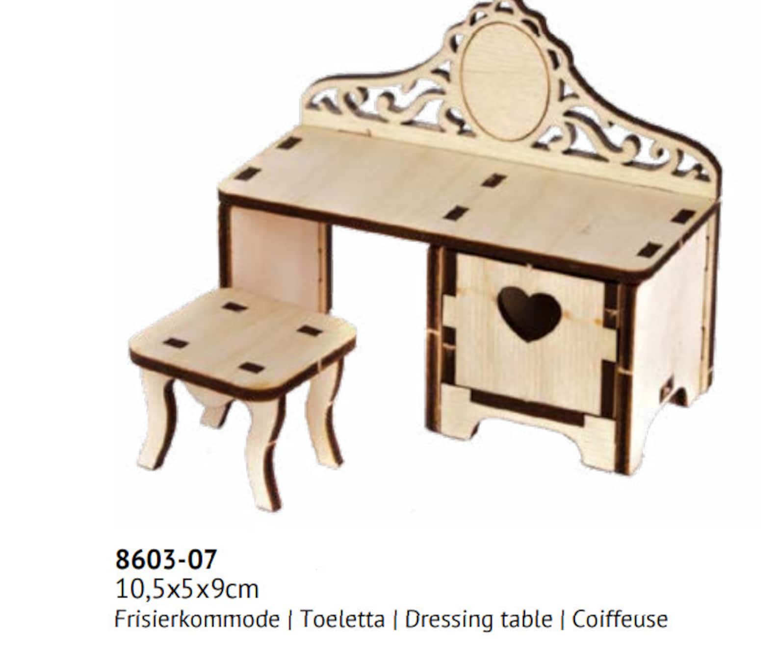 Dollhouse Furniture Miniature DIY Wooden Unfinished Etsy