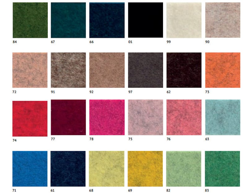 Color Raw Felt Felt Sheet Craft Thick Felt Solid Colors Cm 70x50 - Etsy