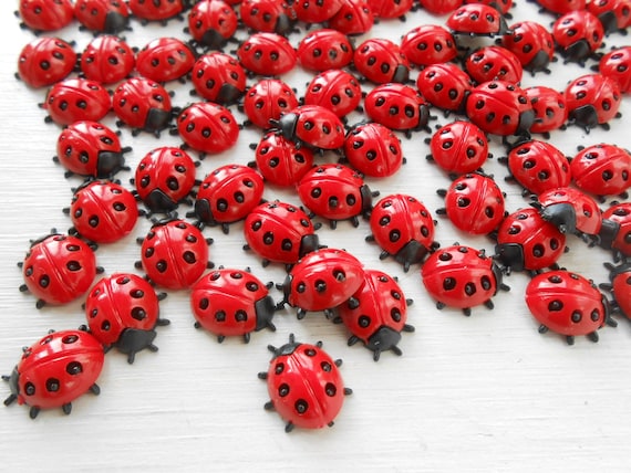 てんとう虫の赤い幸運のタグ 20個 プラスチック製装飾品 - Etsy 日本