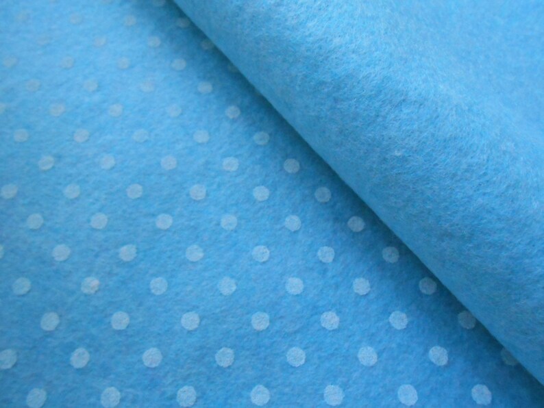 Felt Sky Blue Polka Dots Printed 3 Sheets cm 30x40 Craft Felt 画像 2