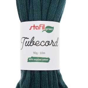 Tubecord Cotone Riciclato Tubolare Matassa 10 mt 90 gr Verde Scuro