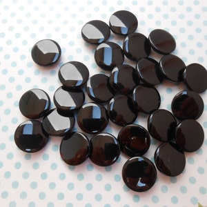 Buttons 12 pcs Black Eyes for Rag Doll or Puppets 3/8"