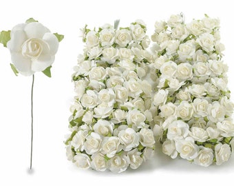 Rosen Papier Tags Weiße Blumen 84 Stück Zeremonie Geschenkanhänger