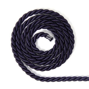 Cord Twisted Satin Trim Black 5 yds 1/4&quot; width