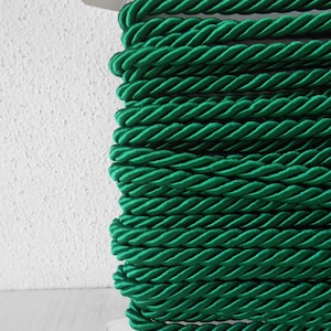 Cord Twisted Satin Passementerie 5 yards Pine Green 7.5 mm