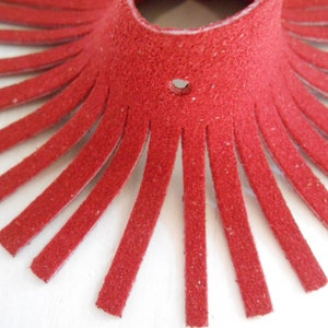 Leather Fringe Brick Red Trim Bag Notions Sewing Boho Genuine Leather Fringe