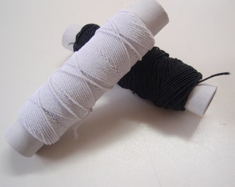 Elastic Thread White and Black Set of 4