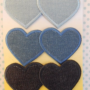 Applicazioni Termoadesive Cuori Denim pz 6