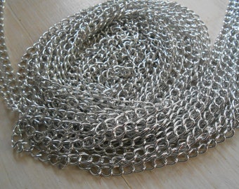 Cadena Aluminio Plata Asa Bolso 1 metro mm 5
