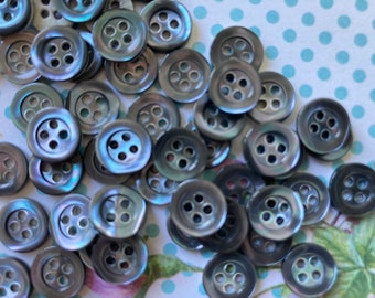 Buttons Mother of Pearl 20 pcs 10 mm width Grey