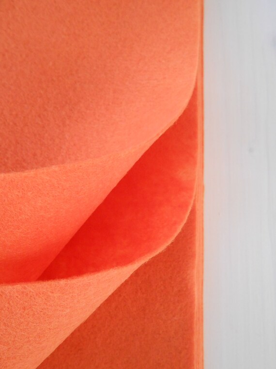 Orange Felt 5 Sheets Craft Thin Felt Solid Color Patchwork Cm