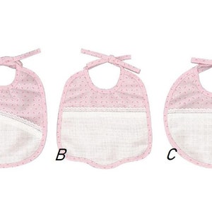 Stitchable Bib Newborn Cotton Anglaise Broderie Aida Edge Embroidered Baby Bib