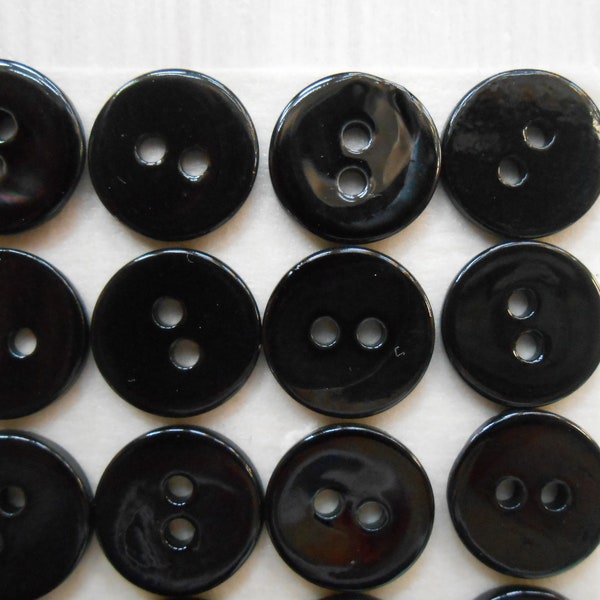 Buttons Natural Mother of Pearl Black 6 pcs