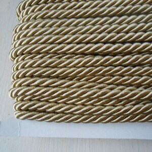 Cord Twisted Satin Passementerie 5 yards Natural 7.5 mm