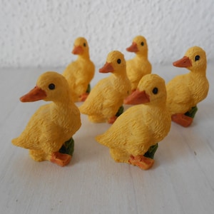 Miniature Coppia di Anatroccoli Animali in Resina