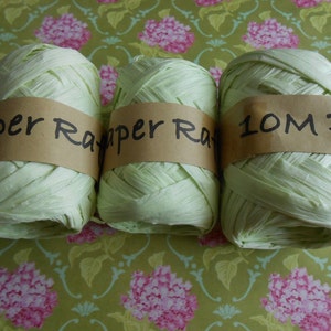 Raffia Twine Skeins Mint Green 5 Balls