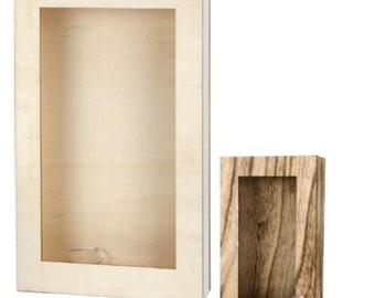 Houten lijst met leds natuurlijk donker hout