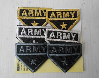 Military Patches Set of 2 Iron on Appliques Army Patch