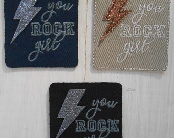 Rock Patch Embroidered Iron on Applique