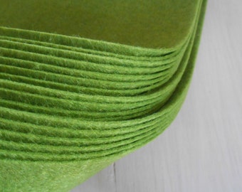 Felt 5 Sheets Craft Thin Felt Light Green Moss Solid Color Patchwork cm 30x40