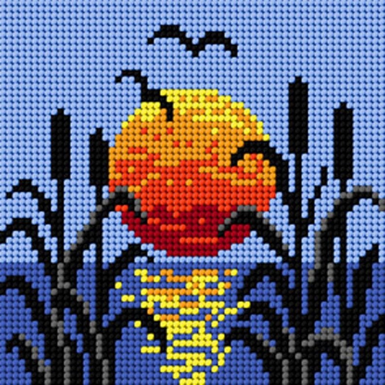 Needlepoint Embroidery Kit Sunset Etsy