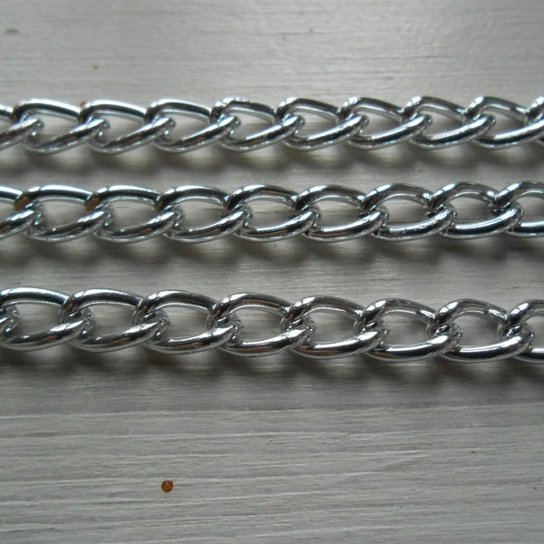 Chain Aluminium Silver Bag Handles 1 meter 8 mm width