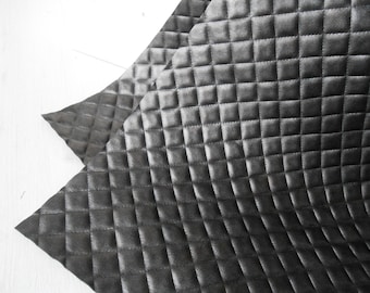 Quilted Leatherette Sheet DIY Bags Sewing 50x70 cm Grey