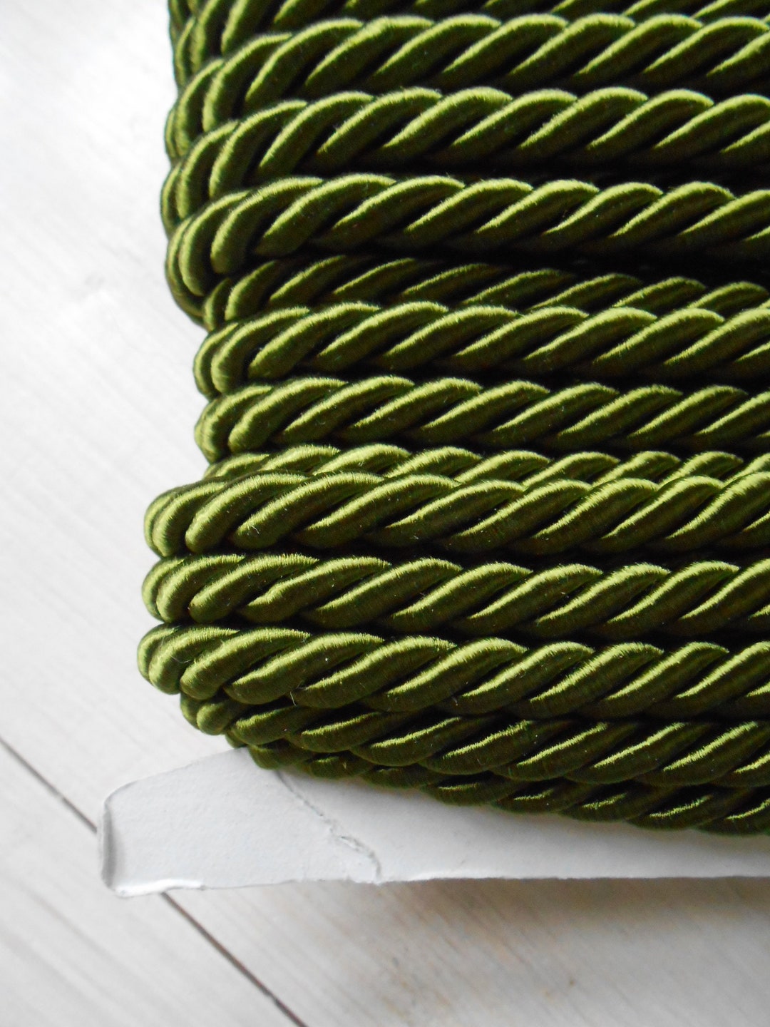 Cord Twisted Satin 5 Yards Mm 7.5 Olive Green Passementerie Etsy