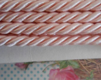 Thick Cord Twisted Satin Pink 5 yards 7.5 mm width Passementerie