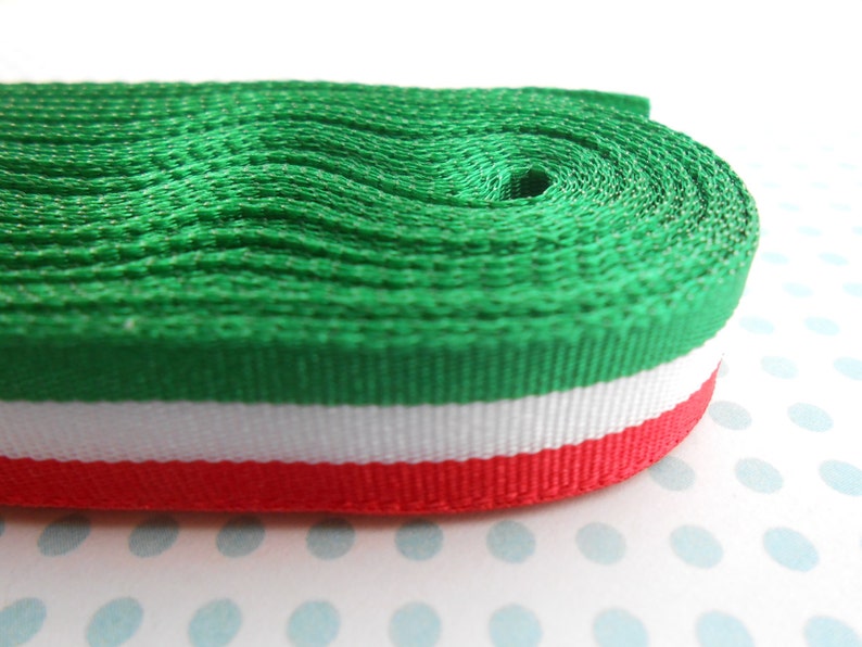 Flag Ribbon Italian Flag 3/8 width 10 yards image 1