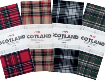 Tartan Fabric 50x68 cm 4 Colors Scotland Winter Fabric