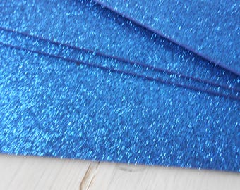 3 hojas de espuma EVA azul rey con purpurina Moosgummi, 40 x 30 cm