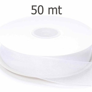 Nastro di Organza Bianco 50 metri 25 mm Cerimonia
