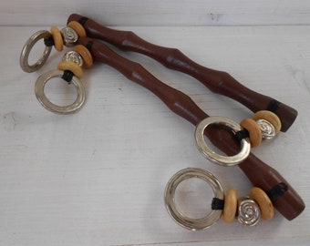 Bag Handles Set of 2 Wood and Beads DIY Purses